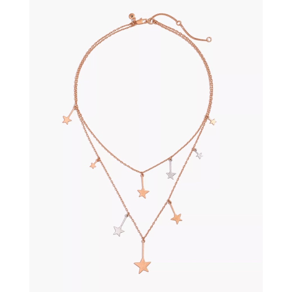Madewell Rose Gold and Silver Star Layered Necklace